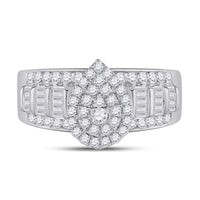 10K White Gold Round Diamond Bridal Ring - 1 Carat Total Diamond Weight
