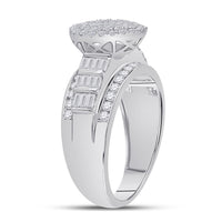10K White Gold Round Diamond Bridal Ring - 1 Carat Total Diamond Weight