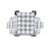 10K White Gold Round Diamond Bridal Ring - 3 Carat Total Diamond Weight