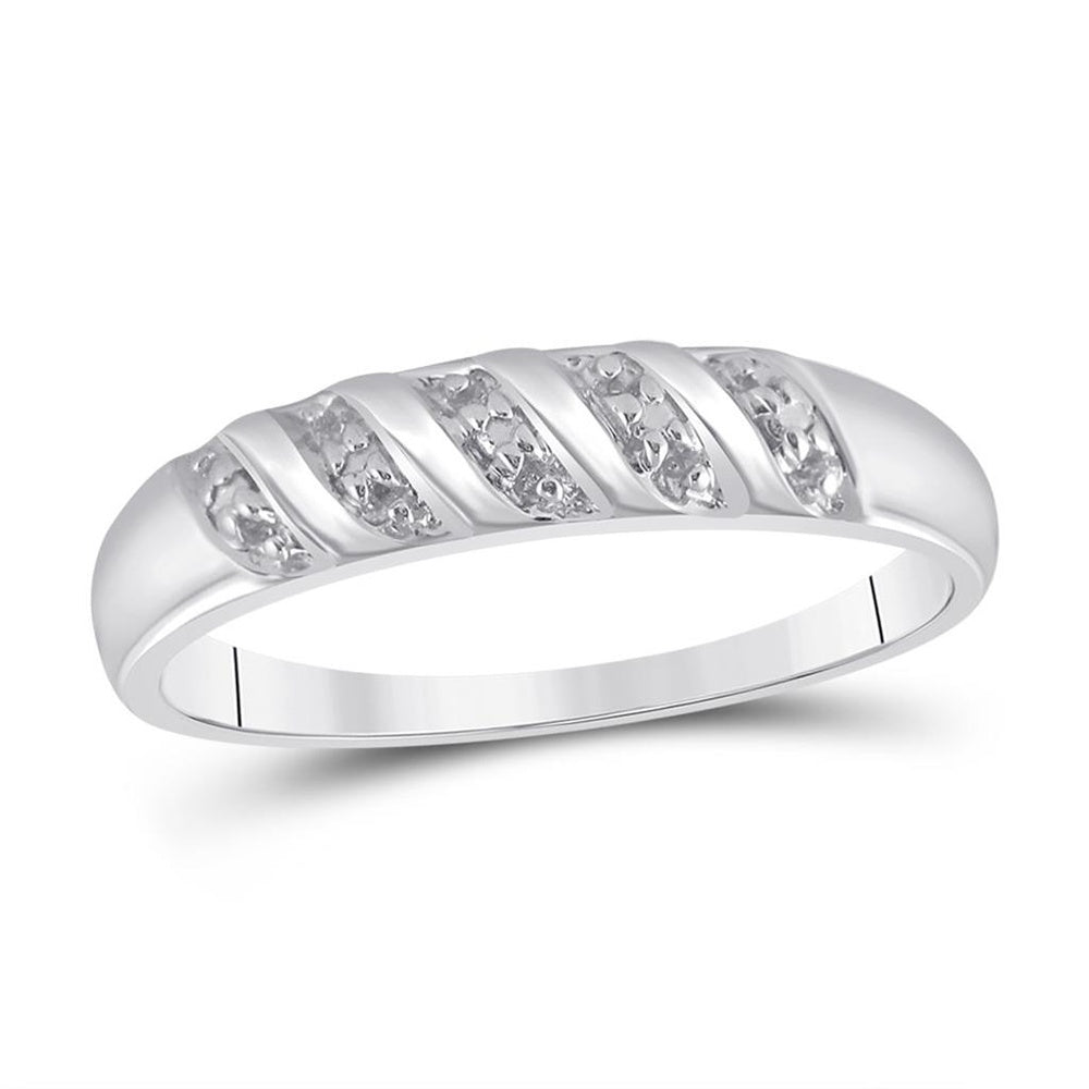 10K White Gold Round Diamond Bridal Ring Set - 1/20 Carat Total Diamond Weight