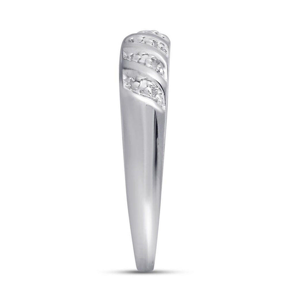 10K White Gold Round Diamond Bridal Ring Set - 1/20 Carat Total Diamond Weight