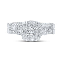 10K White Gold Round Diamond Bridal Ring Set - 1/4 Carat Total Diamond Weight