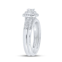 10K White Gold Round Diamond Bridal Ring Set - 1/4 Carat Total Diamond Weight