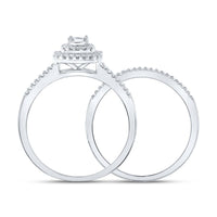 10K White Gold Round Diamond Bridal Ring Set - 1/4 Carat Total Diamond Weight