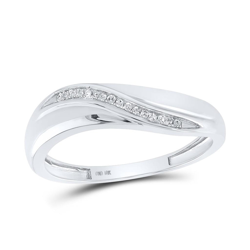 10K White Gold Round Diamond Bridal Ring Set - 1/5 Carat Total Diamond Weight