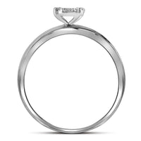 10K White Gold Round Diamond Bridal Ring Set - 1/5 Carat Total Diamond Weight