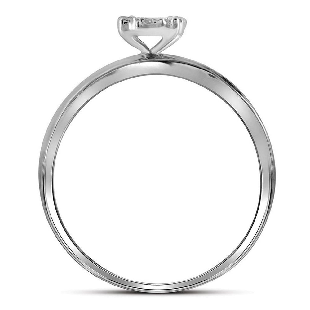 10K White Gold Round Diamond Bridal Ring Set - 1/5 Carat Total Diamond Weight