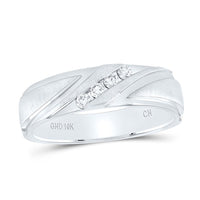 10K White Gold Round Diamond Bridal Ring Set - 1/6 Carat Total Diamond Weight