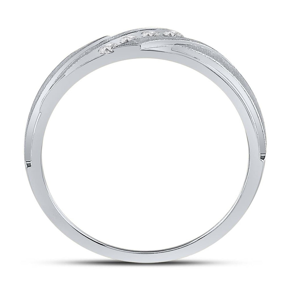 10K White Gold Round Diamond Bridal Ring Set - 1/6 Carat Total Diamond Weight