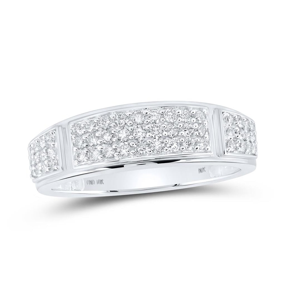10K White Gold Round Diamond Bridal Ring Set - 1 and 3/8 Carat Total Diamond Weight