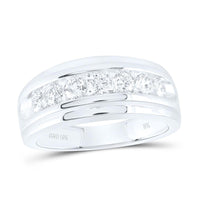 10K White Gold Round Diamond Bridal Ring Set - 1 Carat Total Diamond Weight