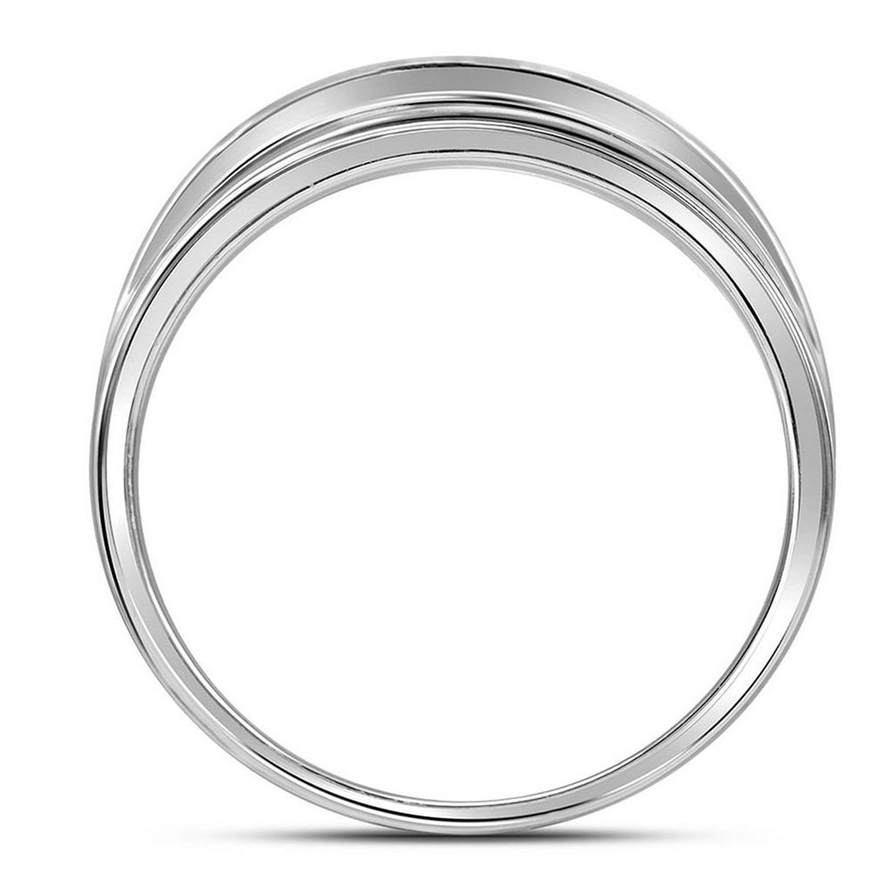 10K White Gold Round Diamond Bridal Ring Set - 1 Carat Total Diamond Weight