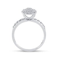 10K White Gold Round Diamond Bridal Ring Set - 3/4 Carat Total Diamond Weight