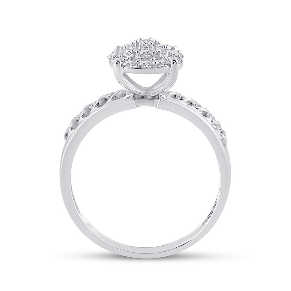 10K White Gold Round Diamond Bridal Ring Set - 3/4 Carat Total Diamond Weight