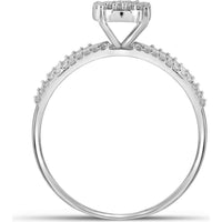 10K White Gold Round Diamond Bridal Wedding Ring Set - 1/3 Carat Total Diamond Weight
