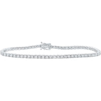 10K White Gold Round Diamond Classic Tennis Bracelet - 1 Carat Total Diamond Weight
