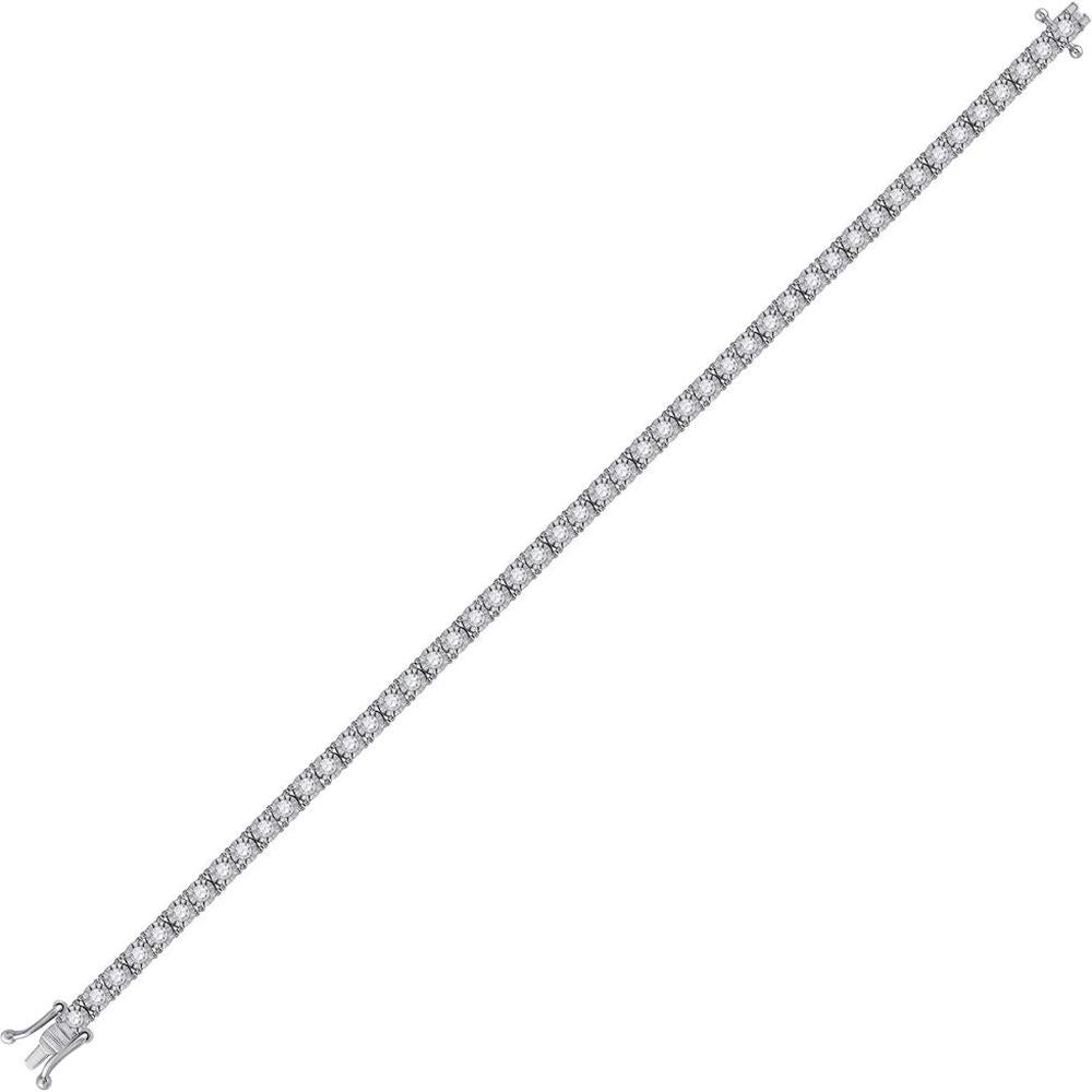 10K White Gold Round Diamond Classic Tennis Bracelet - 1 Carat Total Diamond Weight