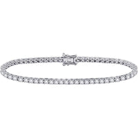 10K White Gold Round Diamond Classic Tennis Bracelet - 1 Carat Total Diamond Weight
