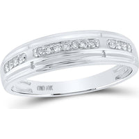 10K White Gold Round Diamond Cluster Matching Wedding Ring Set - 1/2 Carat Total Diamond Weight