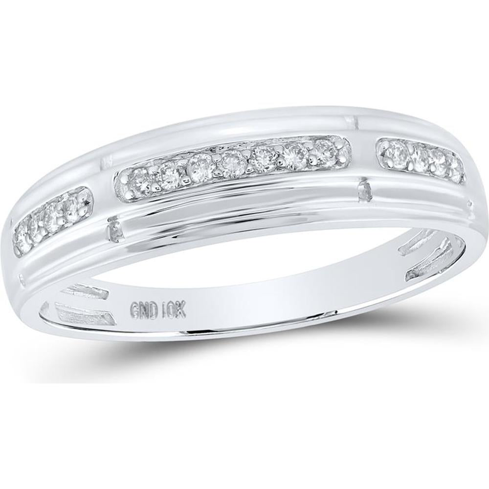 10K White Gold Round Diamond Cluster Matching Wedding Ring Set - 1/2 Carat Total Diamond Weight