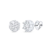 10K White Gold Round Diamond Dangle Earrings - 1/4 Carat Total Diamond Weight