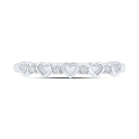 10K White Gold Round Diamond Heart Ring - 1/20 Carat Total Diamond Weight