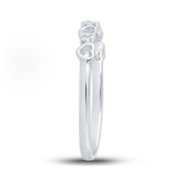 10K White Gold Round Diamond Heart Ring - 1/20 Carat Total Diamond Weight