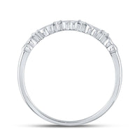 10K White Gold Round Diamond Heart Ring - 1/20 Carat Total Diamond Weight