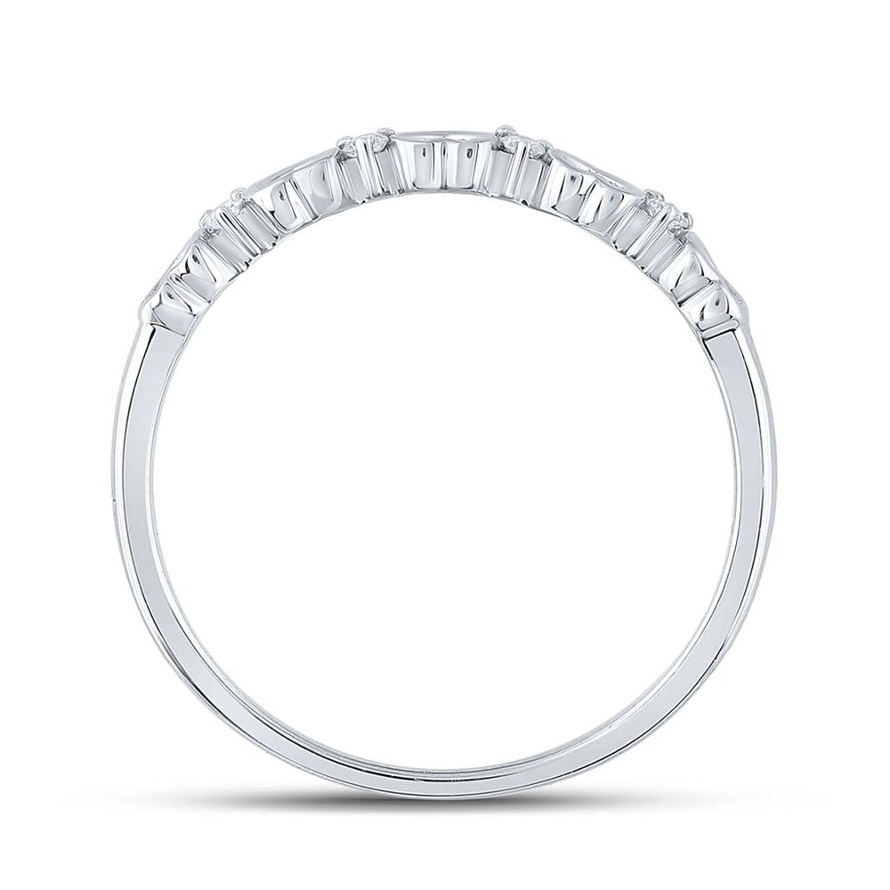 10K White Gold Round Diamond Heart Ring - 1/20 Carat Total Diamond Weight