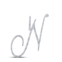 10K White Gold Round Diamond N Initial Letter Pendant - 5/8 Carat Total Diamond Weight
