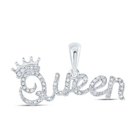 10K White Gold Round Diamond Pendant - 1/6 Carat Total Diamond Weight