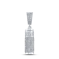 10K White Gold Round Diamond Pendant - 1 Carat Total Diamond Weight