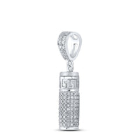 10K White Gold Round Diamond Pendant - 1 Carat Total Diamond Weight