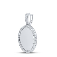 10K White Gold Round Diamond Pendant - 3/4 Carat Total Diamond Weight