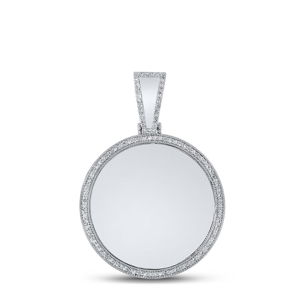 10K White Gold Round Diamond Pendant - 5/8 Carat Total Diamond Weight
