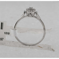 10K White Gold Round Diamond Ring - 1/10 Carat Total Diamond Weight