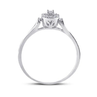 10K White Gold Round Diamond Ring - 1/10 Carat Total Diamond Weight