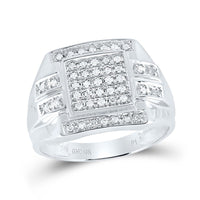 10K White Gold Round Diamond Ring - 1/3 Carat Total Diamond Weight