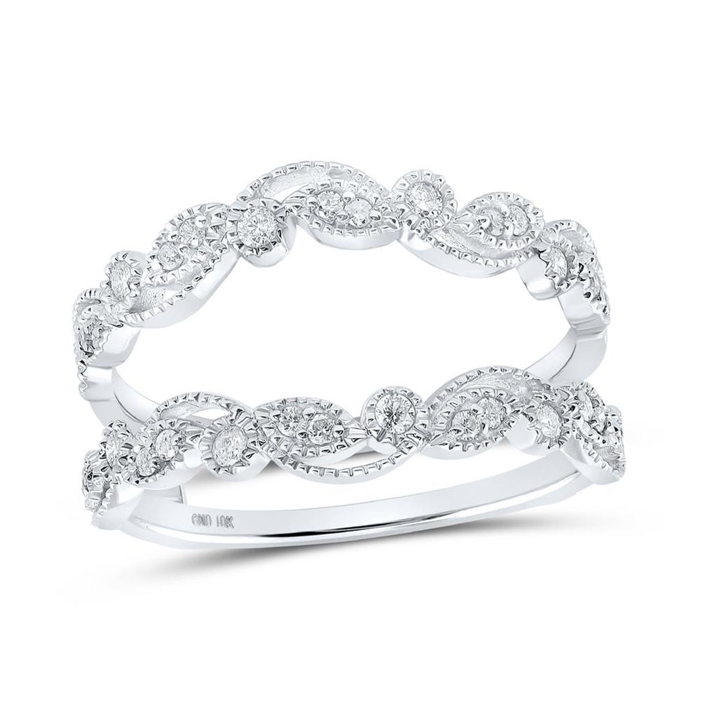 10K White Gold Round Diamond Ring - 1/4 Carat Total Diamond Weight