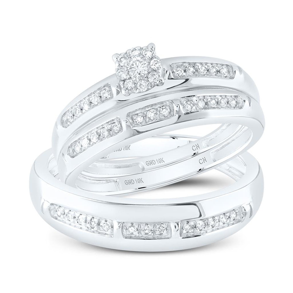 10K White Gold Round Diamond Ring - 1/4 Carat Total Diamond Weight