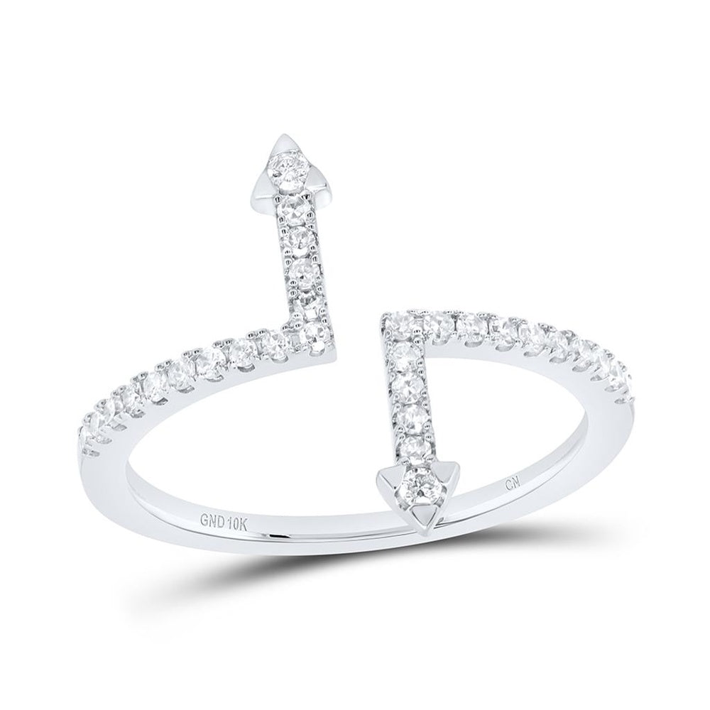 10K White Gold Round Diamond Ring - 1/4 Carat Total Diamond Weight
