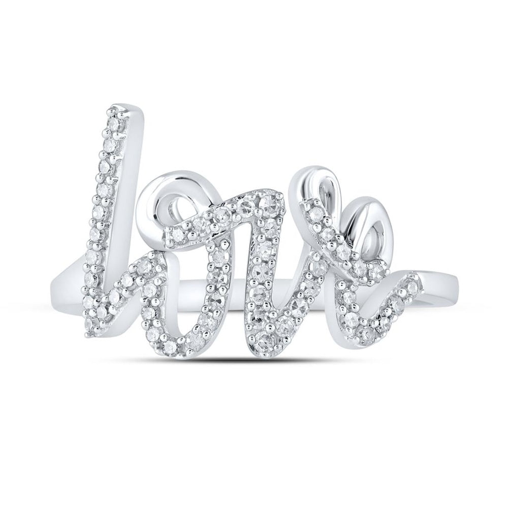 10K White Gold Round Diamond Ring - 1/5 Carat Total Diamond Weight