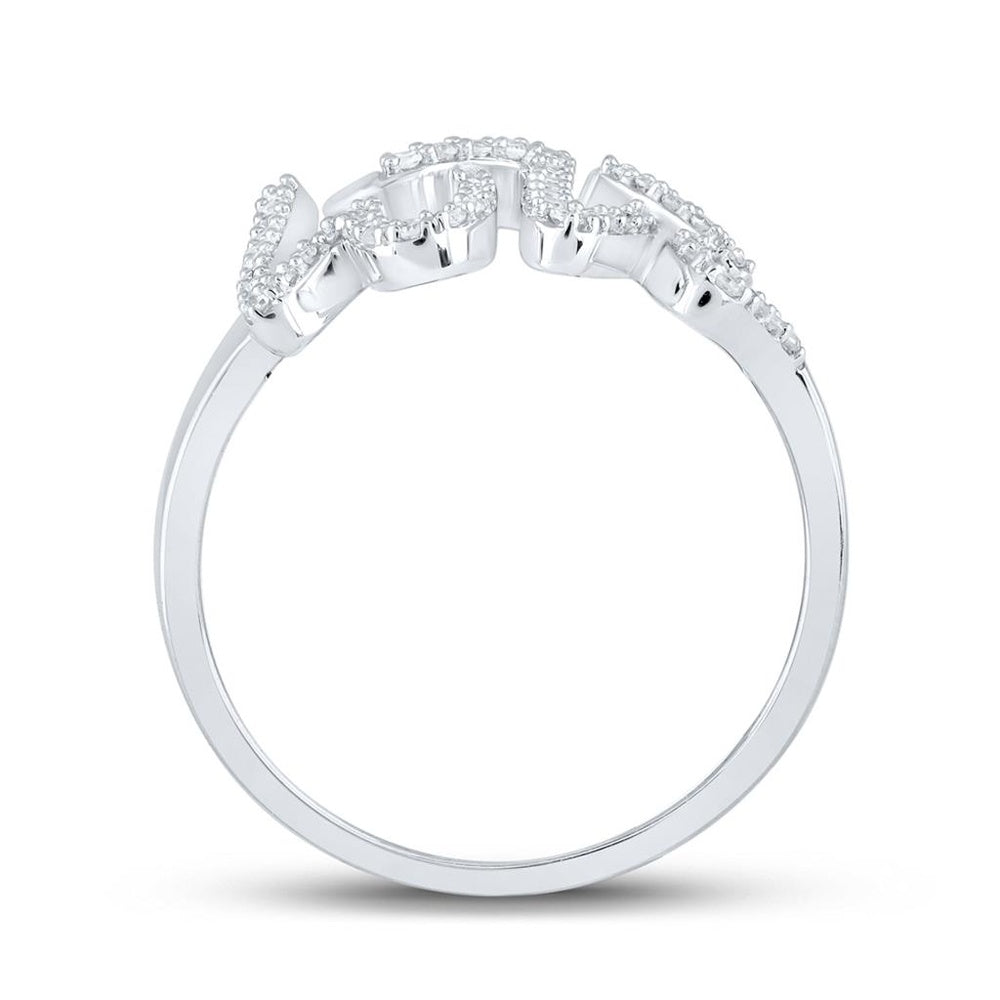 10K White Gold Round Diamond Ring - 1/5 Carat Total Diamond Weight