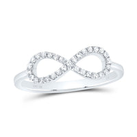 10K White Gold Round Diamond Ring - 1/7 Carat Total Diamond Weight