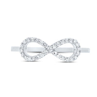 10K White Gold Round Diamond Ring - 1/7 Carat Total Diamond Weight