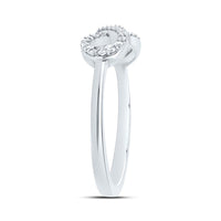10K White Gold Round Diamond Ring - 1/7 Carat Total Diamond Weight