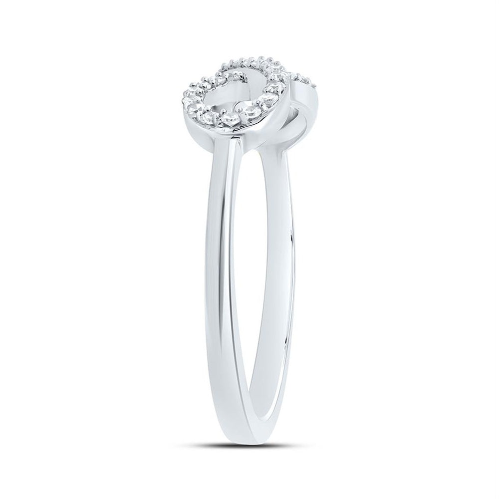 10K White Gold Round Diamond Ring - 1/7 Carat Total Diamond Weight