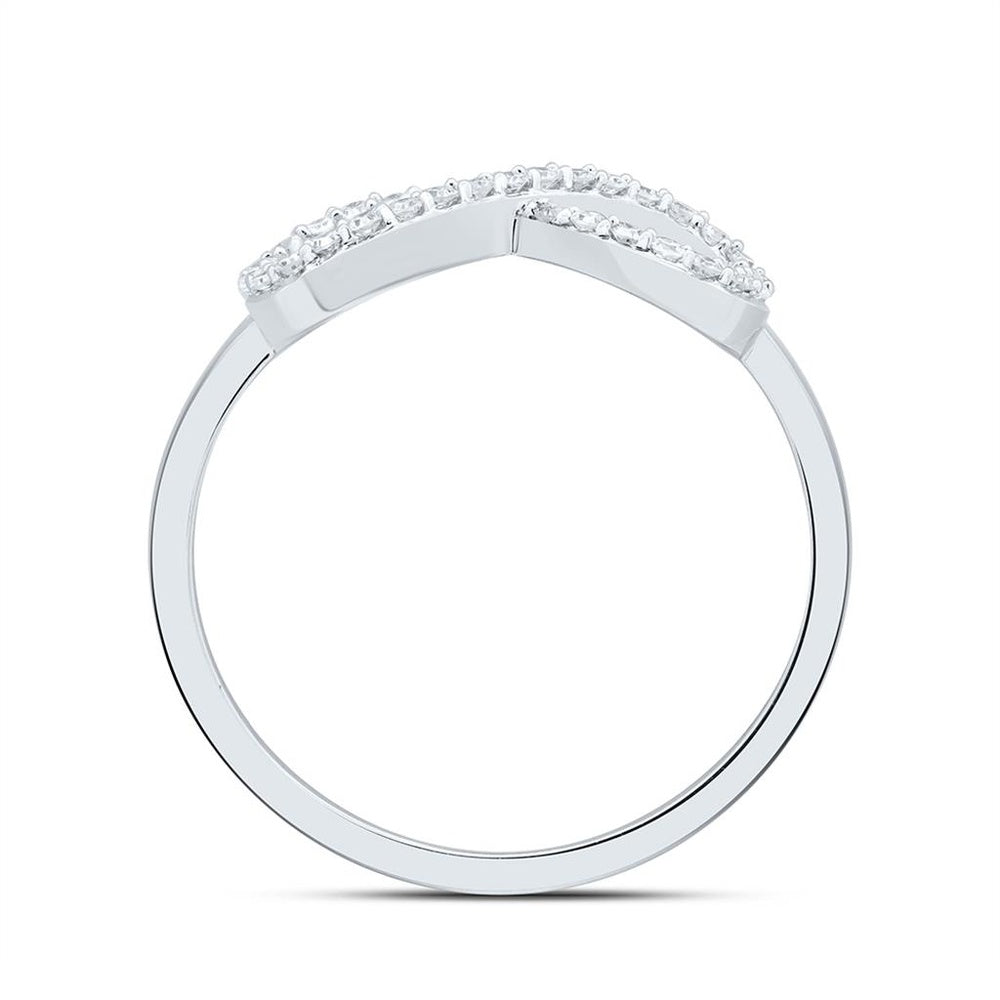 10K White Gold Round Diamond Ring - 1/7 Carat Total Diamond Weight