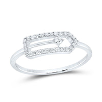 10K White Gold Round Diamond Ring - 1/7 Carat Total Diamond Weight