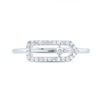 10K White Gold Round Diamond Ring - 1/7 Carat Total Diamond Weight